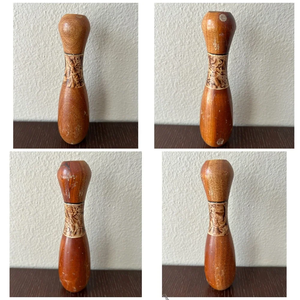 Vintage Hand Crafted Rustic Folk Artsy Wooden Mortar & Pestle From Grand Turk